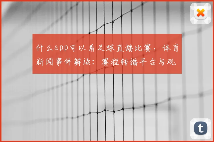 什么app可以看足球直播比赛，体育新闻事件解读：赛程转播平台与观赛影响